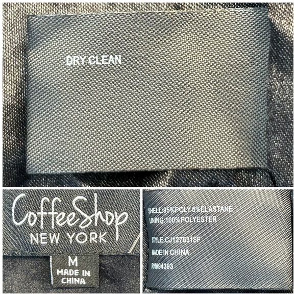 NWT CoffeeShop Black Velvet Moto Jacket with Front Zipper & Zipped Pockets, M - Picture 14 of 15